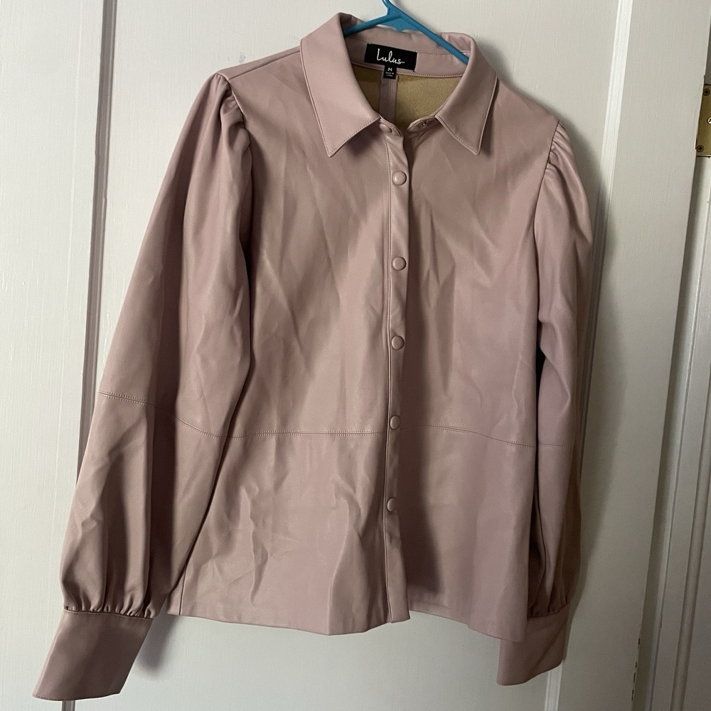 Lulus Pink Purple‎ Snap Up PU Faux leather Medium M Jacket